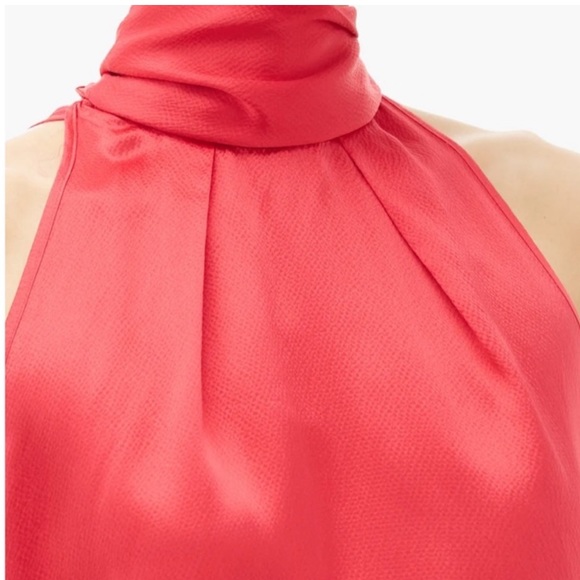 SALONI Michelle Red Hammered Silk Halter Top- NWT - Picture 11 of 11